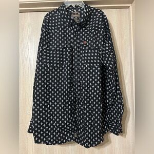 ARIAT Felix Men’s Fitted Shirt Black Size XL Button Up Cotton Western Casual Top